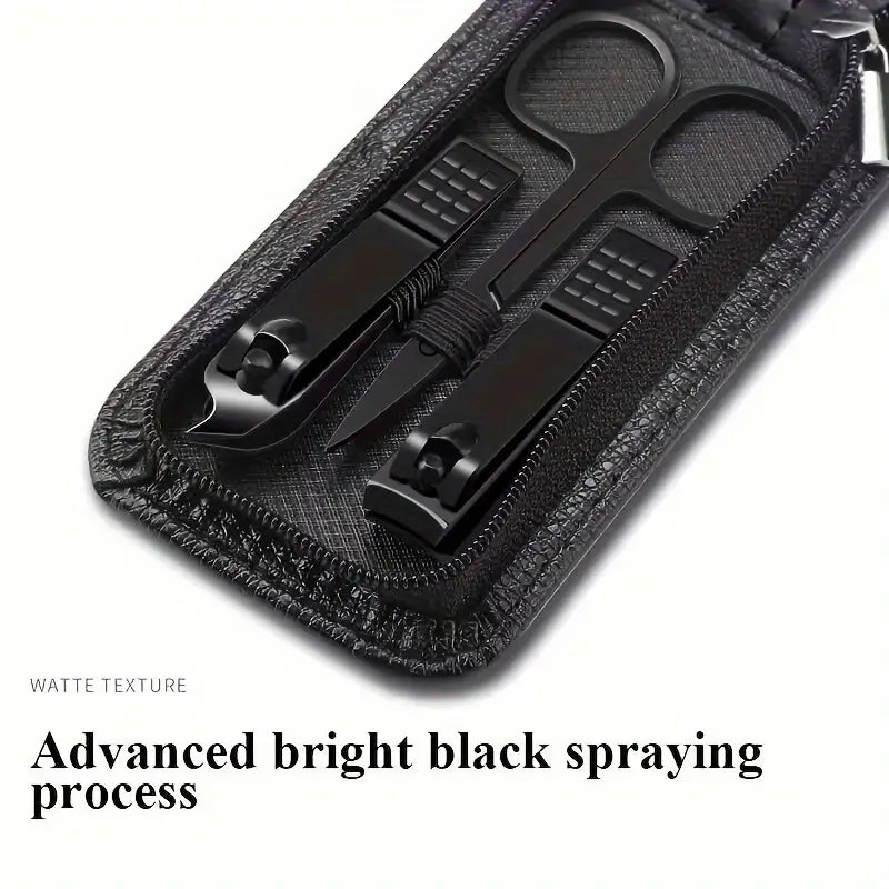 6-delige Professionele Manicure & Pedicure Set – Roestvrijstalen Nagelknippers, Scharen & Oorhaak met Luxe Opbergdoos