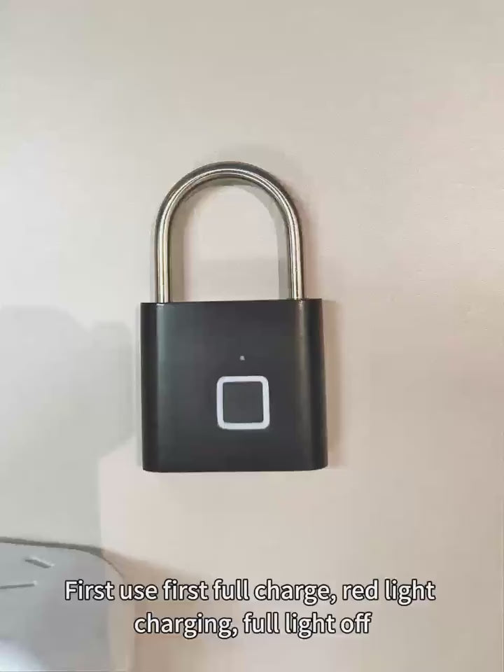 Mini Smart Vingerafdruk Hangslot – Waterdicht, Keyless & USB-Oplaadbaar Antidiefstalslot voor Koffers, Tassen en Deuren
